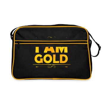 Goldenes I am Gold - Retro Tasche - Schwarz/Gold - Vorne