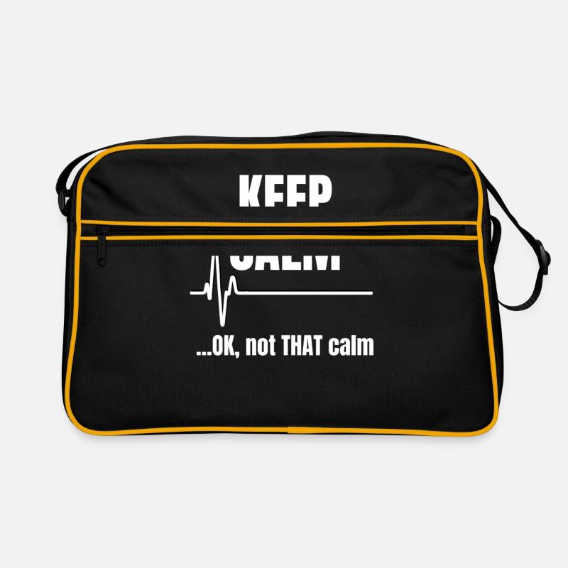 Keep Calm Krankenhaus - Retro Tasche - Schwarz/Gold