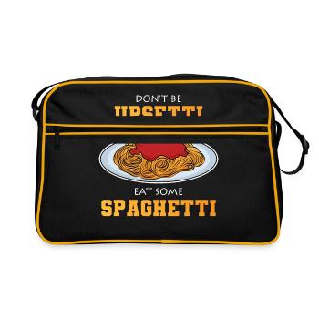 Spaghetti Lustig - Retro Tasche - Schwarz/Gold - Vorne