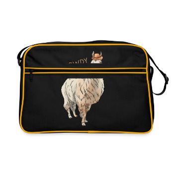 Lama - Retro Tasche - Schwarz/Gold - Vorne