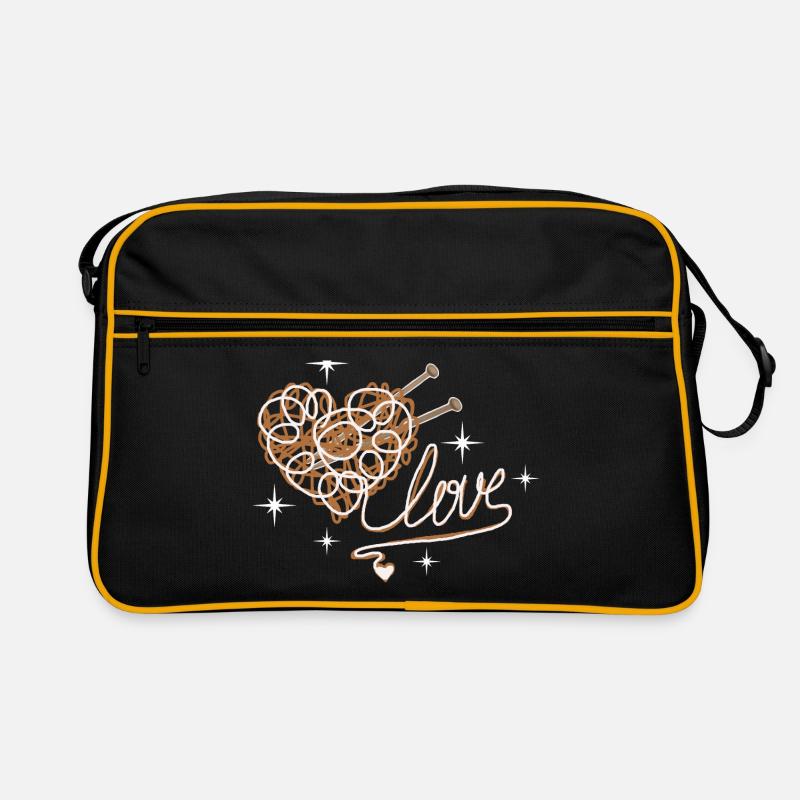 Stricken - Retro Tasche - Schwarz/Gold