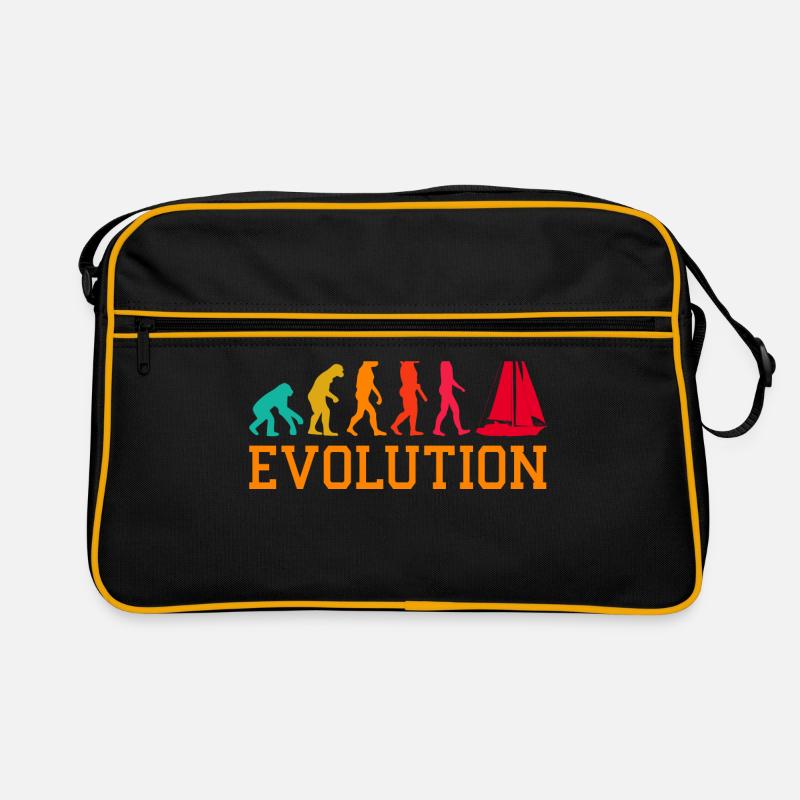 Evolution Graphic Sailboat Captain Sailing Sea Boa Retro Tasche