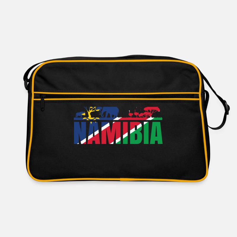 Namibia Afrika Shirt Geschenkidee - Retro Tasche - Schwarz/Gold