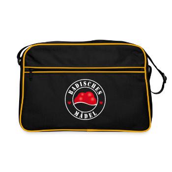 Badisches Mädel - Retro Tasche - Schwarz/Gold - Vorne