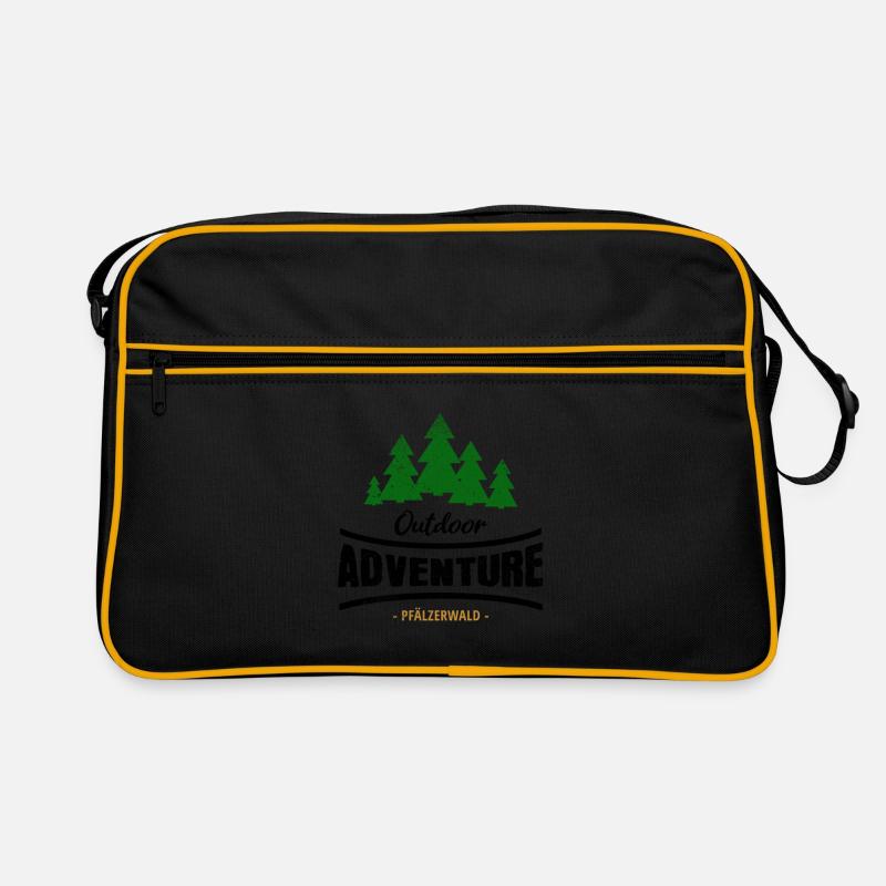 Outdoor Adventure Pfälzerwald - Retro Tasche - Schwarz/Gold
