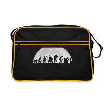 Gamer Mitternacht Vollmond Mond Evolution Gaming - Retro Tasche - Schwarz/Gold - Vorne