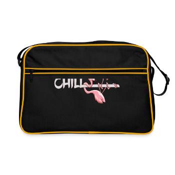 Flamingo Chill traîner relax cadeau cool - Sac Retro - noir/or - Devant