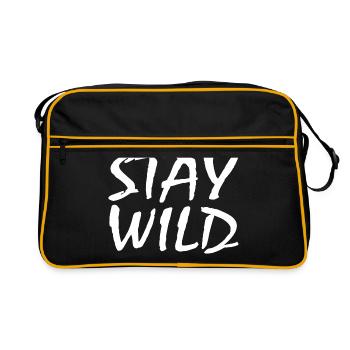 Stay wild - Retro Bag - black/gold - Front