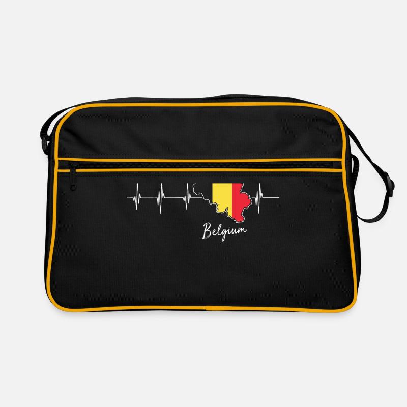 Belgien Europa Geschenkidee - Retro Tasche - Schwarz/Gold