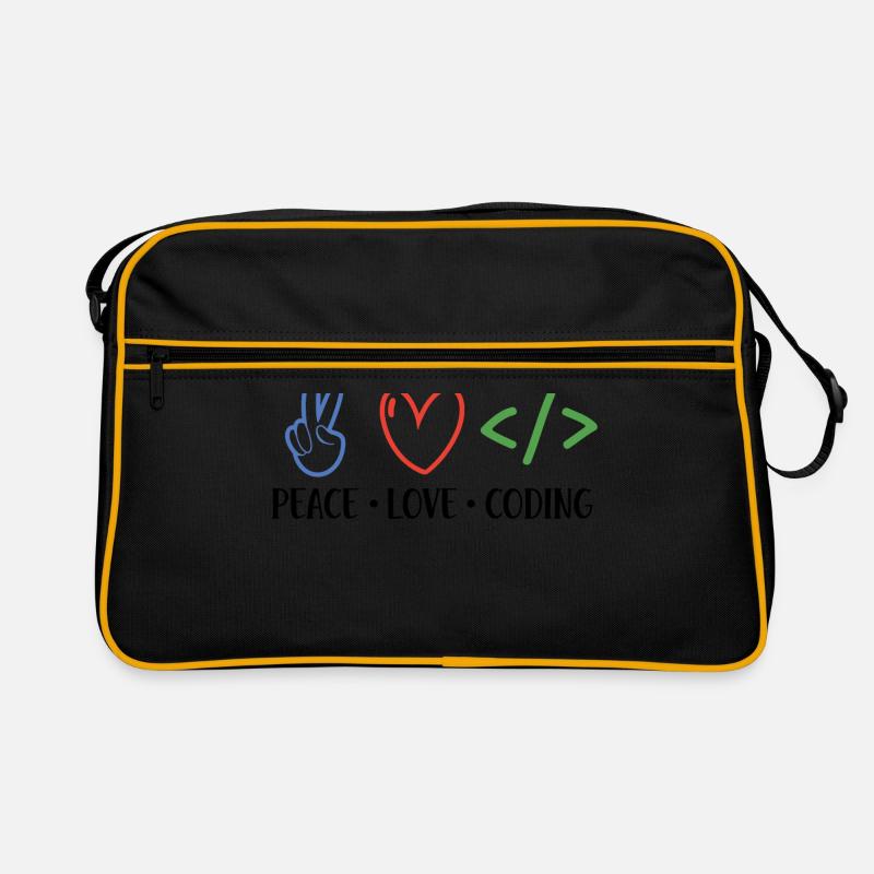 Peace Love Coding Coder Software Developer Program Retro Tasche