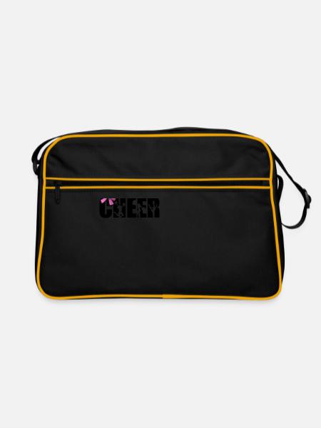 Cheer Graphic Cheerleading Cheerleader Gymnast Dan - Retro Tasche - Schwarz/Gold - Vorne