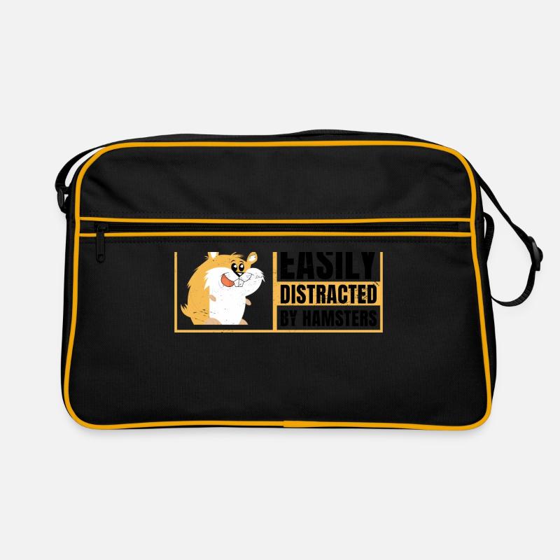 Easily Distracted By Hamsters Animal Lover Hamster Retro Tasche