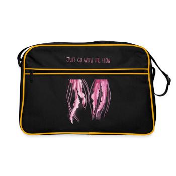 Qualle - Retro Tasche - Schwarz/Gold - Vorne