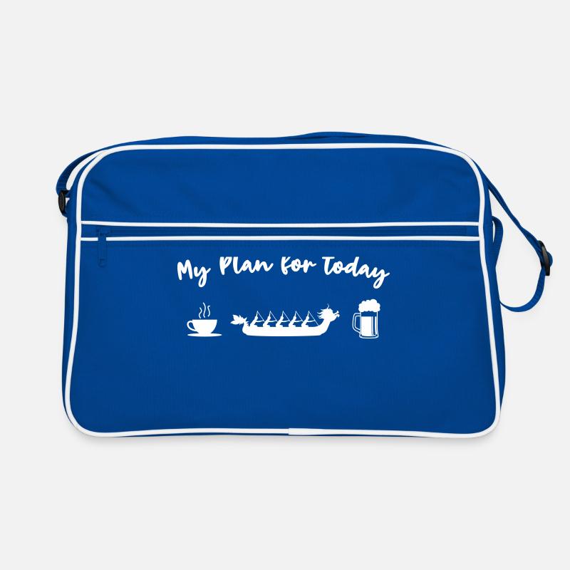 Drachenboot paddeln Tagesplan Bier Kaffee Retro Tasche