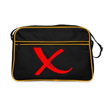 Rejet Barré avec rouge X 2 - Sac Retro - noir/or - Devant