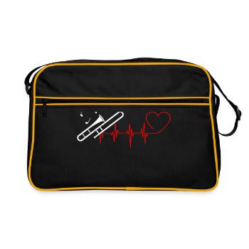 Trombone Trombonist Player Gift - Retro Bag - black/gold - Front