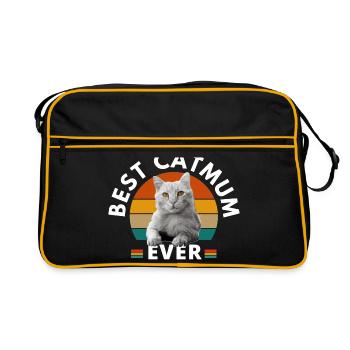 BEST CAT MUM EVER - Retro Bag - black/gold - Front