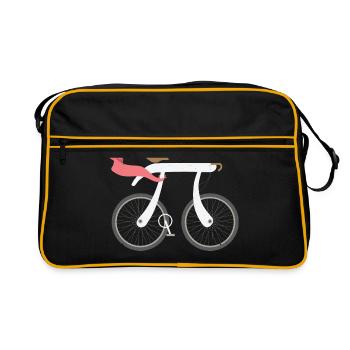 Funny Picycle T-Shirt Bicycle Pi Shirt - Retro Bag - black/gold - Front