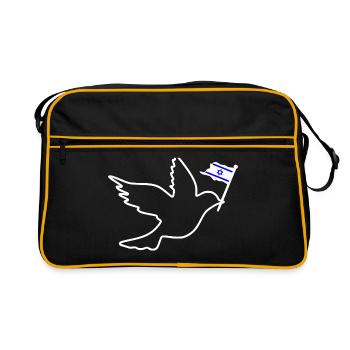 Israel Friedenstaube - Retro Tasche - Schwarz/Gold - Vorne