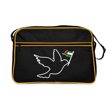 Free palestine - Retro Tasche - Schwarz/Gold - Vorne