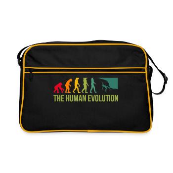 Evolution Graphic Climbing Climber Bouldering Boul - Retro Tasche - Schwarz/Gold - Vorne