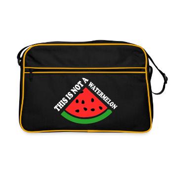 THIS IS NOT A WATERMELON - Retro Tasche - Schwarz/Gold - Vorne