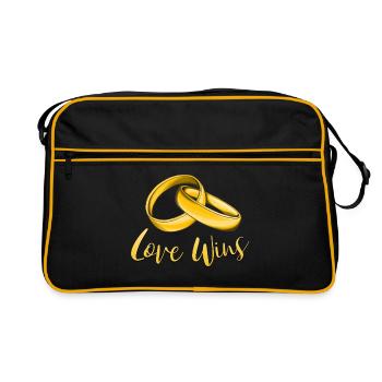 L'amour gagne. Les anneaux de fiançailles - Sac Retro - noir/or - Devant