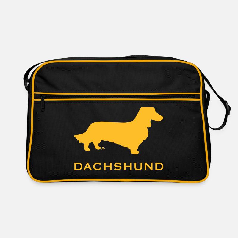 Langhaariger Dackel Retro Tasche