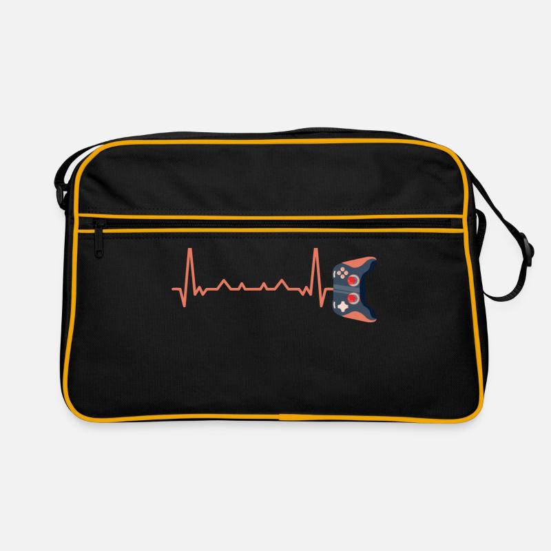 Ecg Heartbeat Video Game Player Gaming Console Pc Retro Tasche