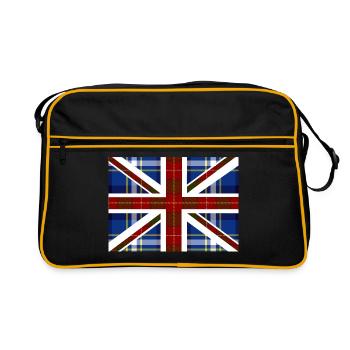 tartan union jack - Retro Bag - black/gold - Front