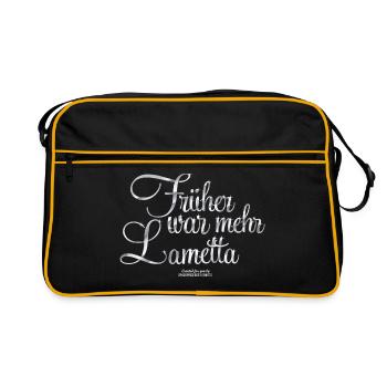 Früher war mehr Lametta - Retro Tasche - Schwarz/Gold - Vorne