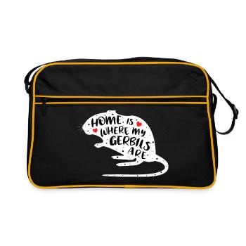 Souris de course | Doux sort | Souris de course du désert - Sac Retro - noir/or - Devant