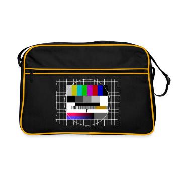 Test Pattern TV Television Freeze Frame Retro Vintage - Retro Bag - black/gold - Front
