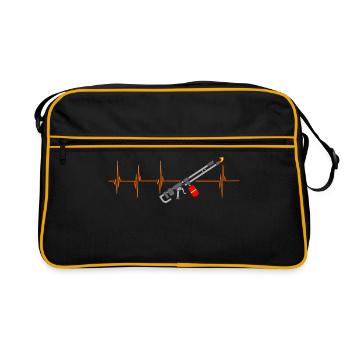 Cadeau de déneigement lance-flammes - Sac Retro - noir/or - Devant