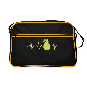 Birne - Retro Tasche - Schwarz/Gold - Vorne