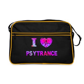 Psytrance Goa Trance - Retro Bag - black/gold - Front