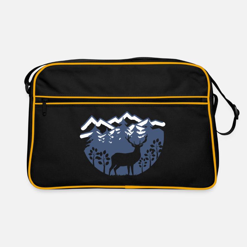 Nature, mountains, forest, deer Retro Bag