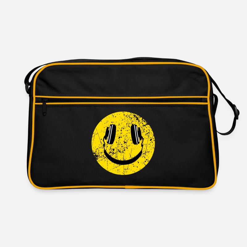 Musik Kopfhörer Smile - Retro Tasche - Schwarz/Gold