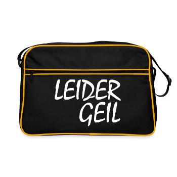 LEIDER GEIL - Retro Tasche - Schwarz/Gold - Vorne