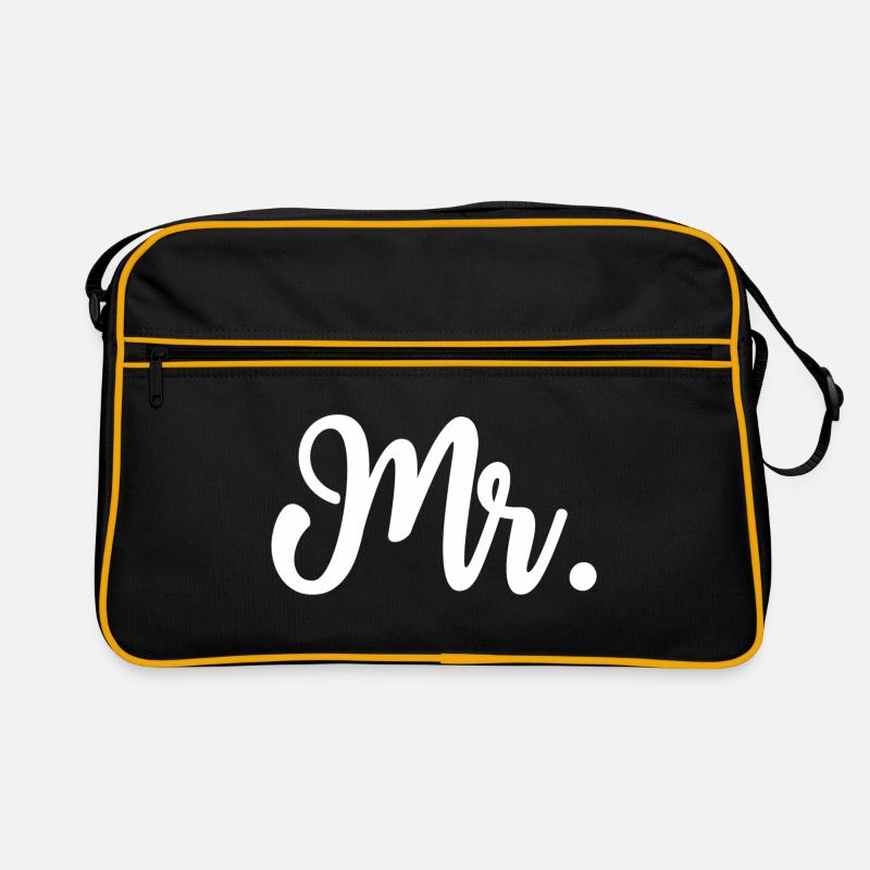 Mr. Kalligrafie Männer - Retro Tasche - Schwarz/Gold