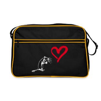Graffiti coeur de street art rat - Sac Retro - noir/or - Devant