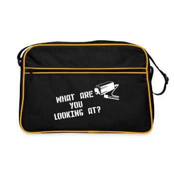 WHAT ARE YOU LOOKING AT CCTV Camera Street Art - Retro Bag - black/gold - Front