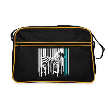 DRIPPY ZEBRA Barcode Graffiti Street Art - Retro Bag - black/gold - Front