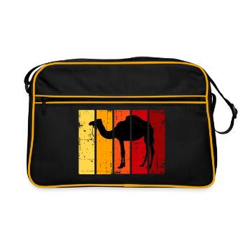Chameau déserts animaux safari - Sac Retro - noir/or - Devant
