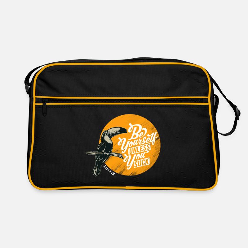 sei du selbst - Retro Tasche - Schwarz/Gold
