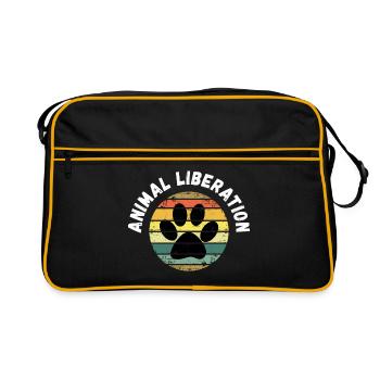ANIMAL LIBERATION animal lover - Retro Bag - black/gold - Front