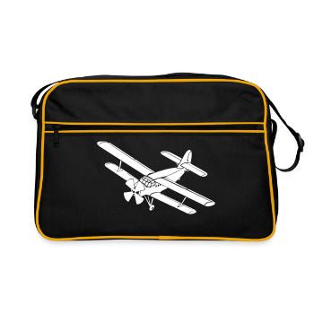 Aviateur pilote d'avion Anna Antonov AN-2 - Sac Retro - noir/or - Devant