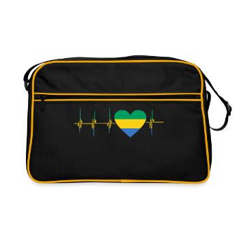 Gabon Afrique Idée cadeau - Sac Retro - noir/or - Devant