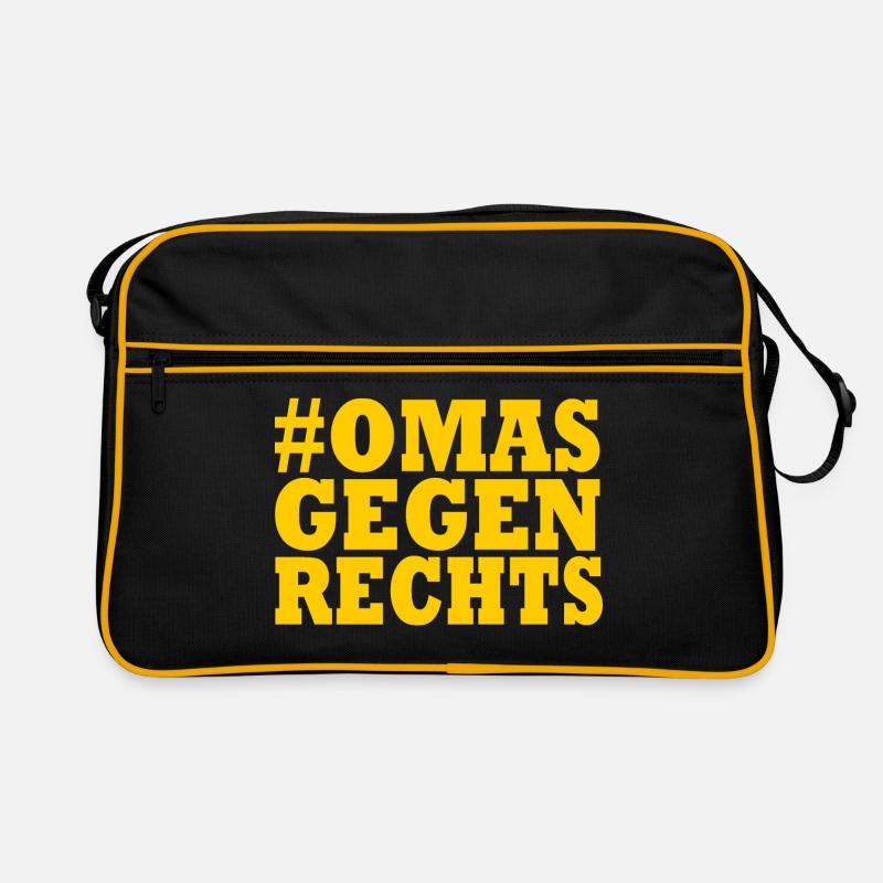 omas gegen rechts - Retro Tasche - Schwarz/Gold