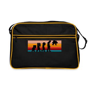 Evolution Of Man Coding Software Developer Program - Retro Tasche - Schwarz/Gold - Vorne